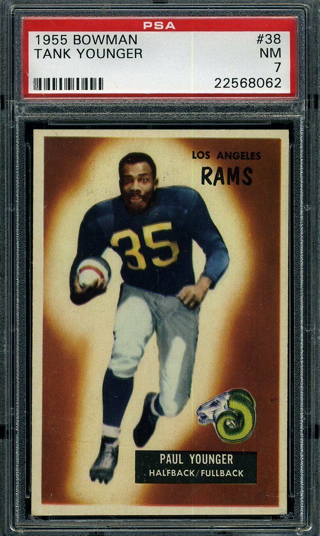 1955 BOWMAN #38 TANK YOUNGER PSA 7 RAMS NICELY CENTERED